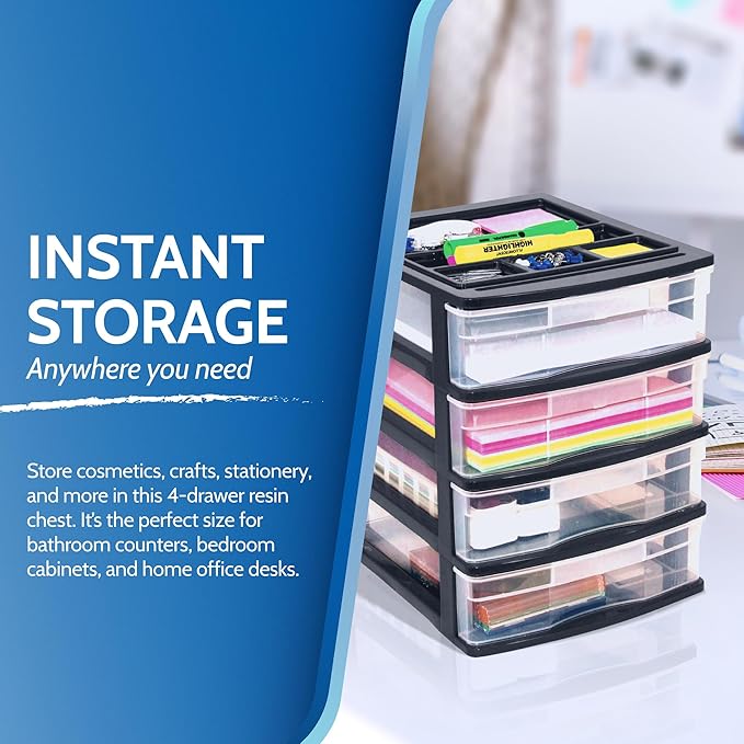 Gracious Living 4-Drawer Desktop and Countertop Storage Organizer Drawer Set - Image 5