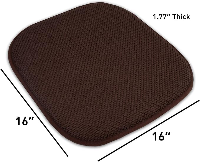 Sweet Home Collection Cushion Memory Foam Chair Pads Honeycomb Nonslip Back - Image 4