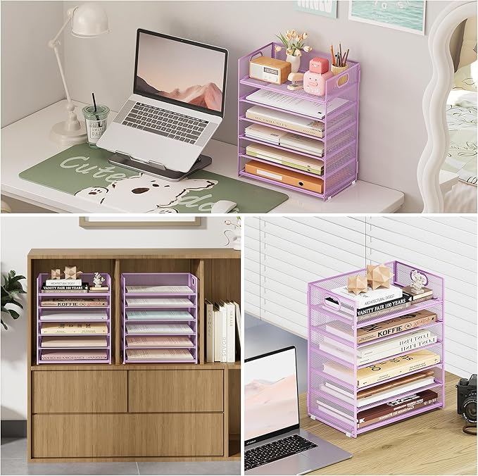 Subekyu 6 Tier Paper File Tray Organizer - Image 4