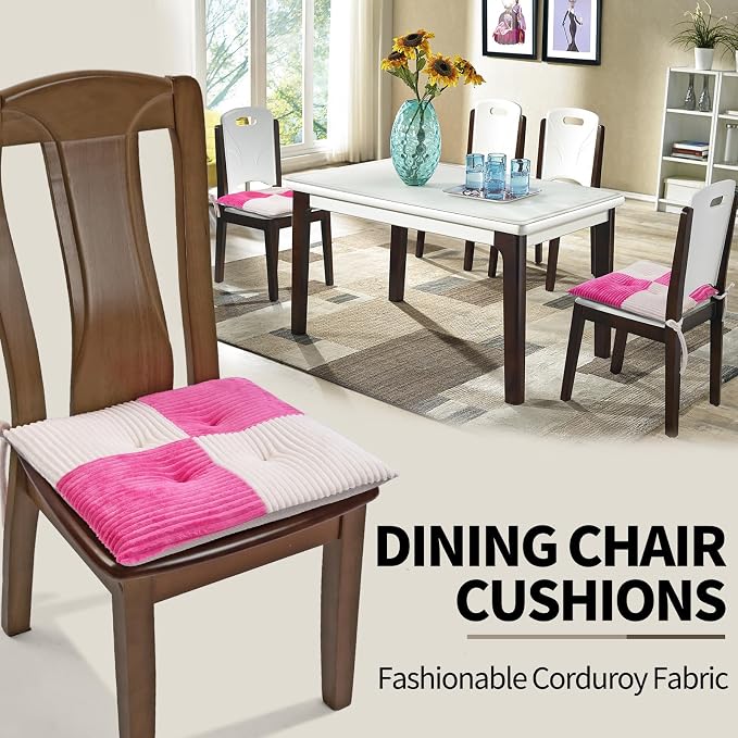 Office Stacking Chair Cushions 4 Pack, Corduroy High Density Foam Kitchen Seat - Image 3