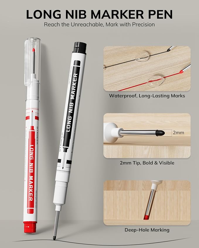 Carpenter Pencils with Sharpener, 2.8mm Mechanical Pencil Set with 26 Refills - Image 4