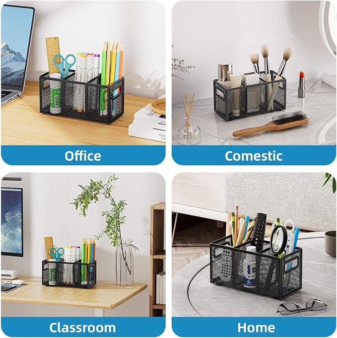 Marbrasse 2P Mesh Pen Holder for Desk, Pencil Holder Desk Organizer 3 - Image 6