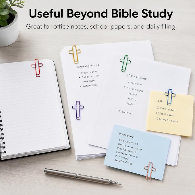 120 Pcs Cross Paper Clips, 1.34 x 0.8 Inch Multicolor Metal Bookmark Clips - Image 2