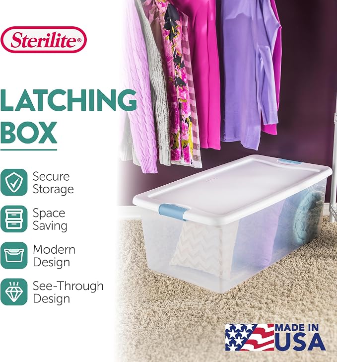 Sterilite 20-Pack Latching Box, Under Bed Storage Bins - Image 3