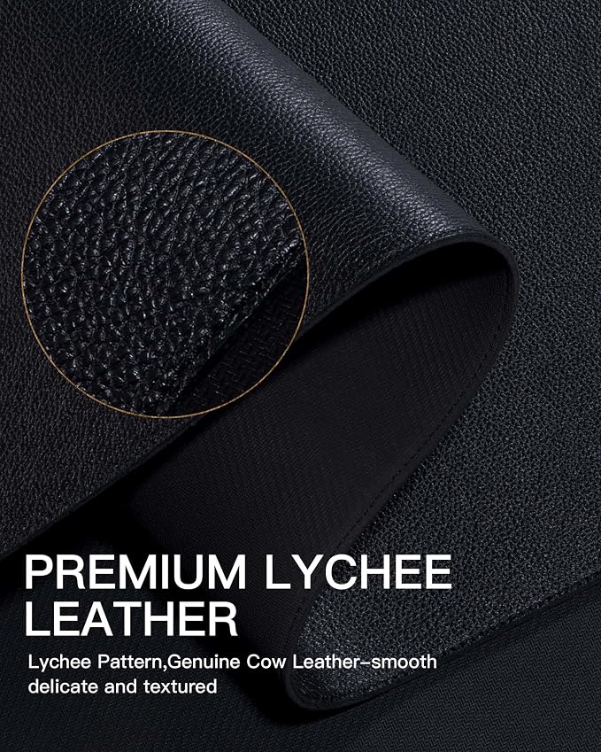 YSAGi Genuine Leather Desk Mat, 31.5"x15.8" Leather Desk Mat, Office Desk Pad - Image 4