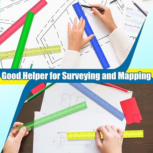 12 Inch Plastic Rulers, Ideal Back to School Office Home Supplies - Image 5
