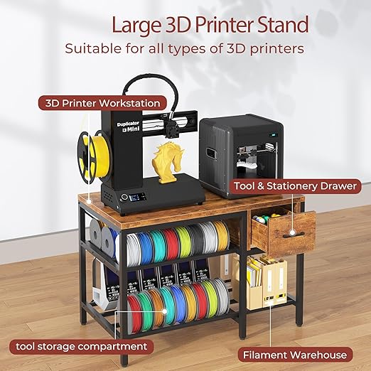 3D Printer Stand with Filament Storage – Heavy Duty Metal 3D Printer Table with - Image 3