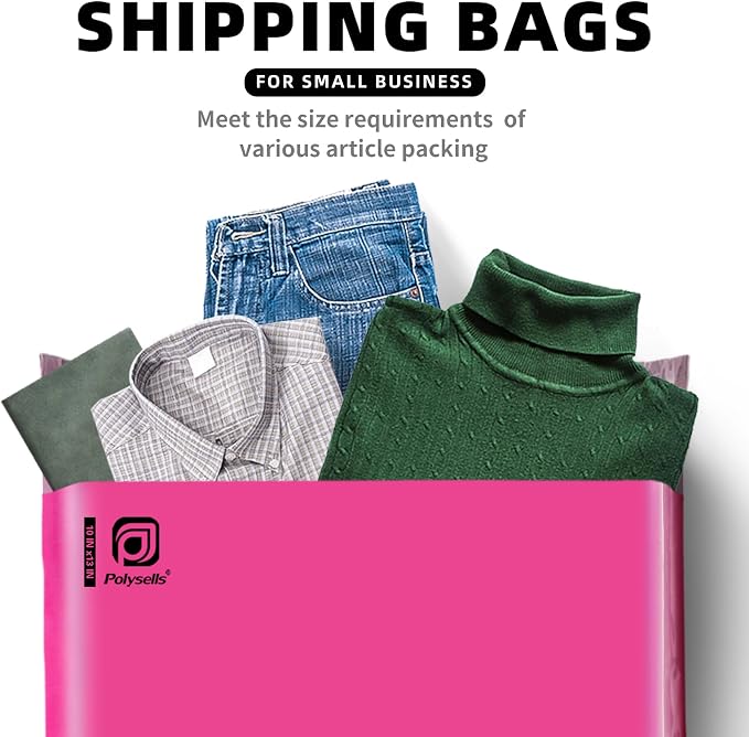 POLYSELLS 100 pcs 12x15.5 Inches Pink Poly Mailers Shipping Envelopes, Strong - Image 3