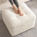 23.6in Pouf Ottoman, Corduroy Ottoman Foot Rest by Unknown
