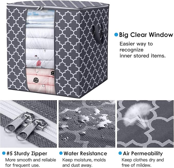 WISELIFE Storage Bags 4 Pack/100L Large Blanket Clothes Organization and - Image 5