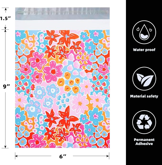 POLYSELLS 100pcs 6x9 Inches Poly Mailers Waterproof & Tear Resistant Mailing - Image 2