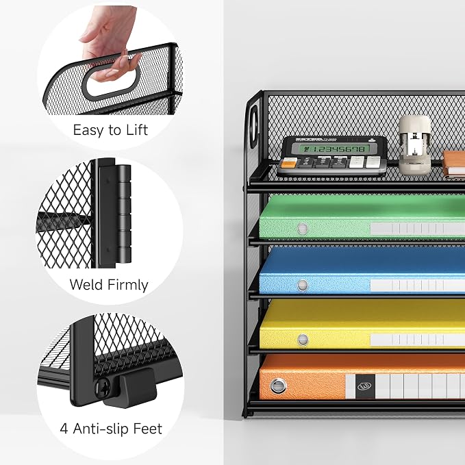 2 Pack 5-Tier Paper Organizer Letter Tray - Image 4