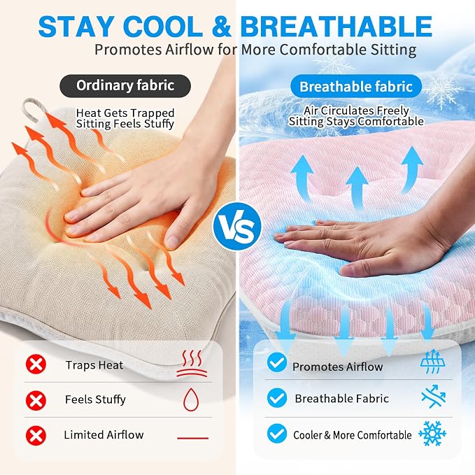 BETU Cooling Chair Cushions Set of 4, 3.5” Thick Seat Cushions, Breathable - Image 3