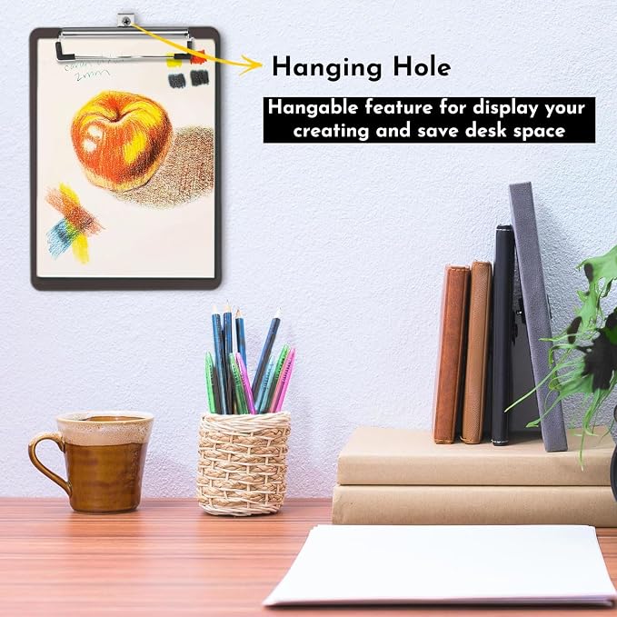 Clipboard with Pen Holder, Nursing Clipboard A4 Standard Letter Size, Plastic - Image 6