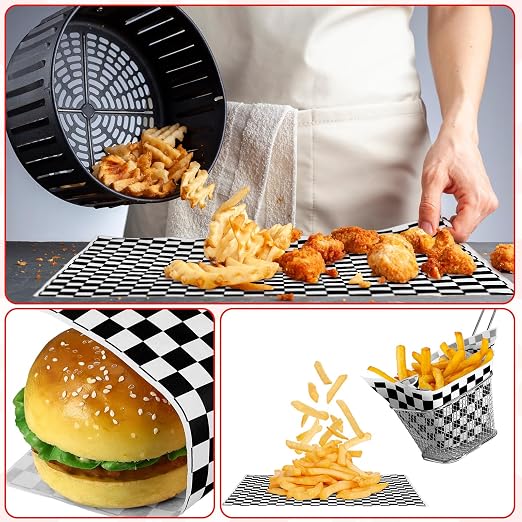 Geosar 100 Pcs Gingham Party Supply Disposable Paper Food Tray Bulk Disposable - Image 5