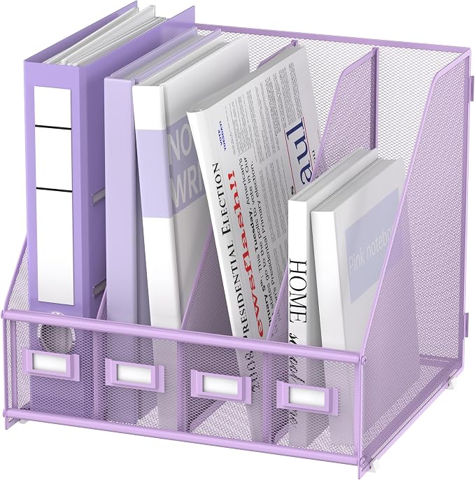SUPEASY Magazine File Holder Desk Organizer, Metal Binder Holder by SUPEASY
