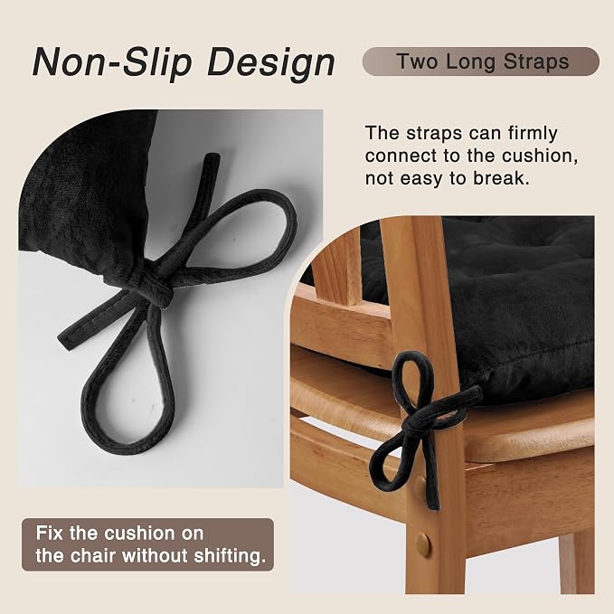 OVOV 4 Pack Chair Cushions for Dining Chairs Soft Seat Cushions for Kitchen - Image 3