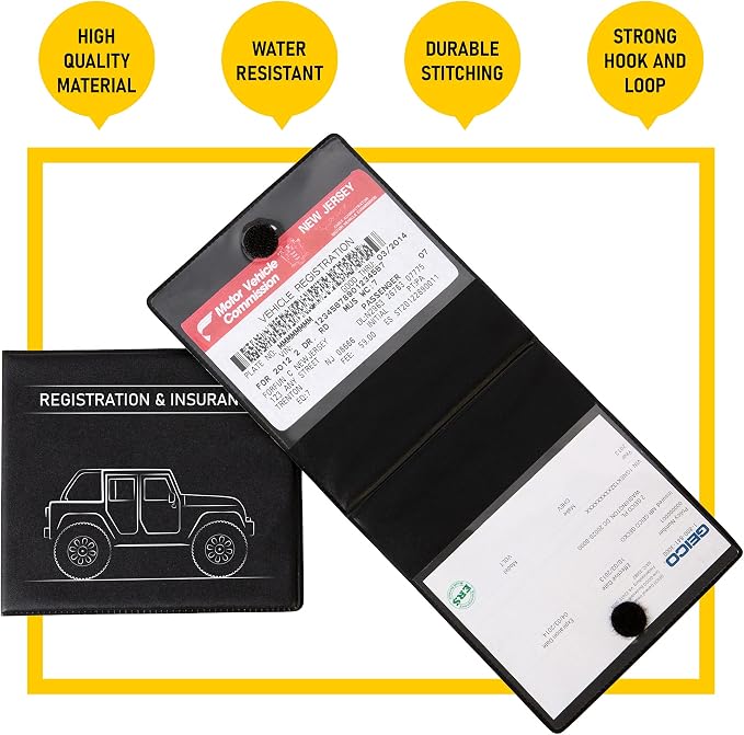 CANOPUS Car Registration and Insurance Holder, Car Document Holder, Vehicle - Image 3