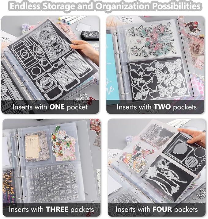 BAOFALI 10 Pack A4 Plastic Binder Pockets, 4 Holes Waterproof PVC Folders - Image 4