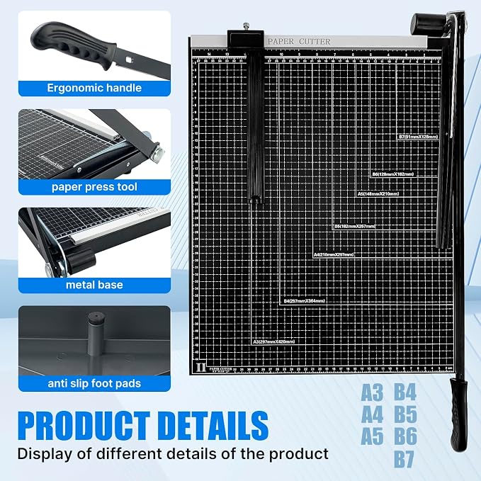 Paper Cutter, Guillotine Paper Trimmer Cutter - Image 2