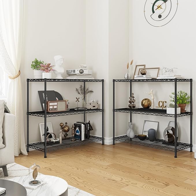 DurayLoly 35.6" W Storage Shelves, 3 Tier Adjustable Metal Shelving Unit Heavy - Image 9