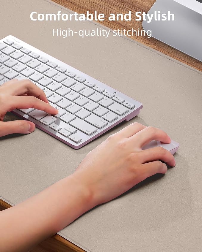 Leather Desk Protector, Large Mouse Pad, Waterproof PU Leather Blotter Mat - Image 3