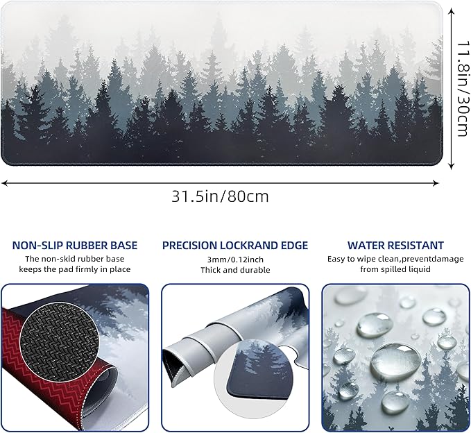 Galdas Mouse Pad For Gaming, Forest Background Pattern XXL XL Large Mouse Mat - Image 3
