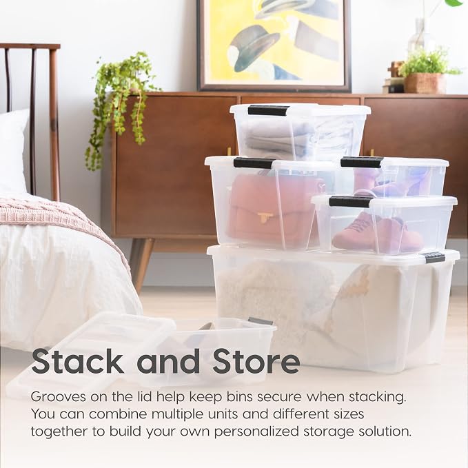 IRIS USA 54 Qt Stackable Plastic Storage Bins - Image 8