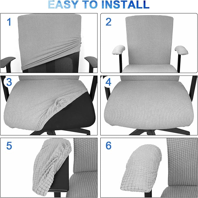 Tallew 4 Pcs Office Chair Covers Set Computer Universal Protective Stretchable - Image 4