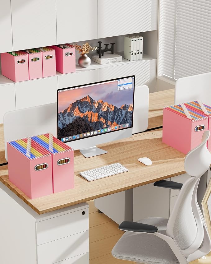 Oterri File Organizer Box, Portable Collapsible Cardboard File Folder Organizer - Image 5
