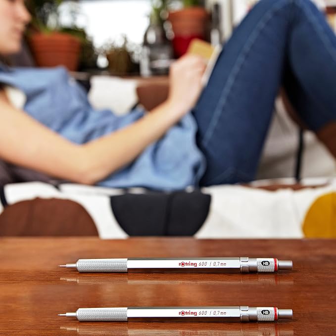 rOtring 600 Mechanical Pencil | HB 0.5 mm | Red All-Metal Body | Hexagonal - Image 7