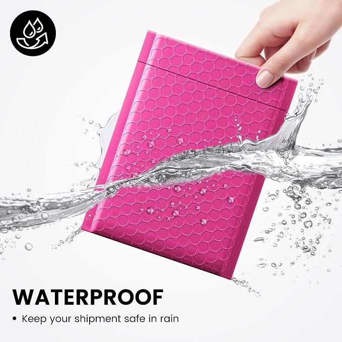 Fuxury Pink Bubble Mailers 6x10 Inch 500 Pack Usable Size 6x9 Padded Envelopes - Image 4
