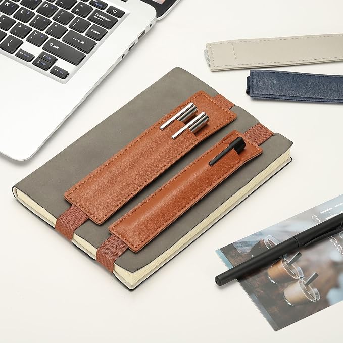 PATIKIL 4Pcs Elastic Notebook Pen Holder, Adjustable Hold 2 Pen Holder PU - Image 5