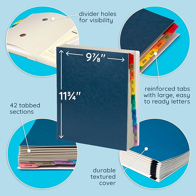 Blue Summit Expanding Monthly File Organizer, Letter Size 12 Month File Folder - Image 4