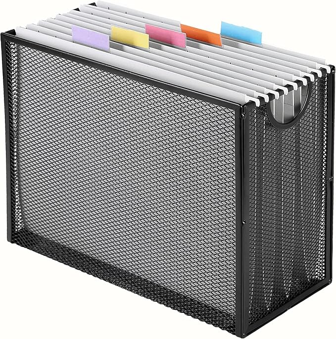 Sinboun Hanging File Organizer Letter-Size File Holder Filing Box Includes 5 by Sinboun