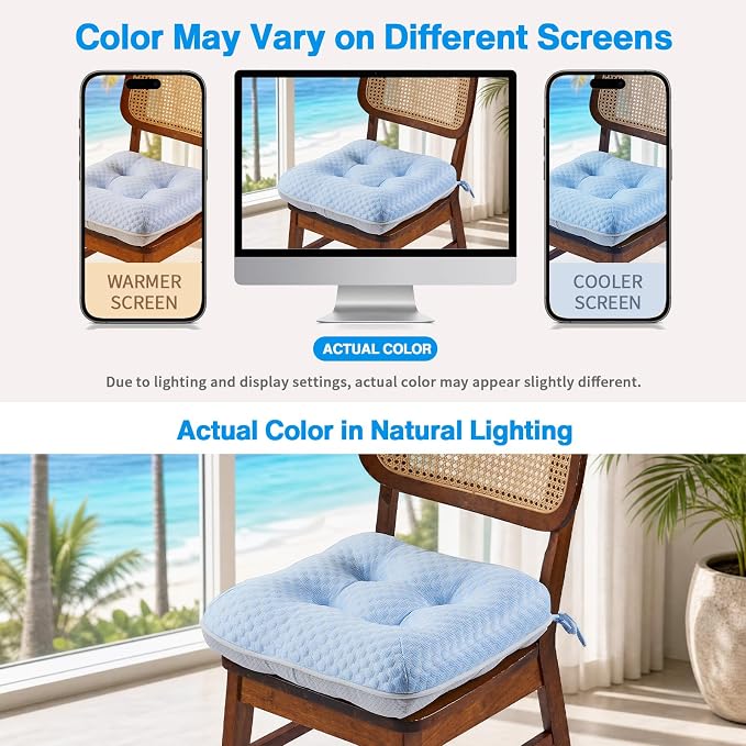 BETU Cooling Chair Cushions Set of 6, 3.5” Thick Seat Cushions, Breathable - Image 7