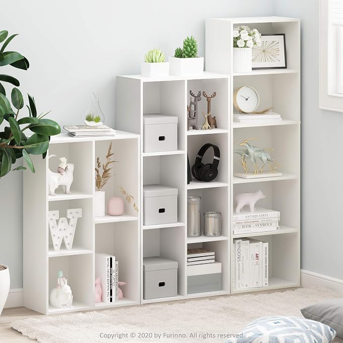 Furinno LUDER Book Shelf, 5-Cube Bookshelf, Reversible Bookcase, 9.4 x 19.5 x - Image 2