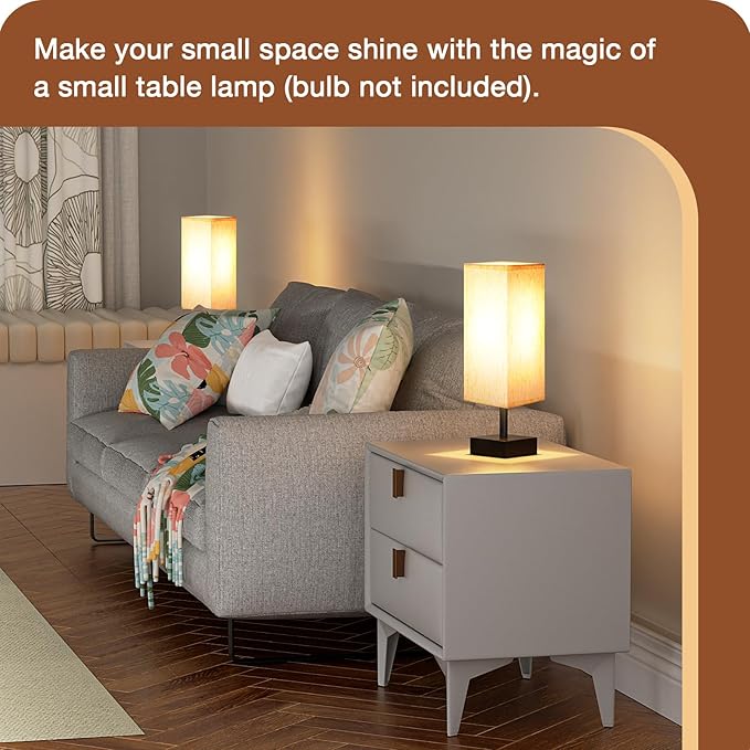 aooshine Beige Bedroom Table Lamp Set - Image 4