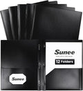 SUNEE 12-Pack Black Plastic Folders by SUNEE