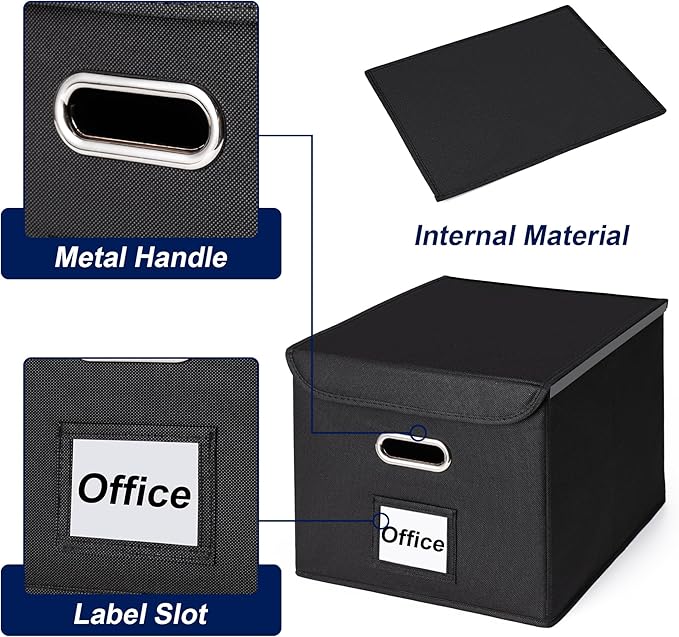 File Organizer Box with Lid, Large Hanging File Folder Organizer with Plastic - Image 4