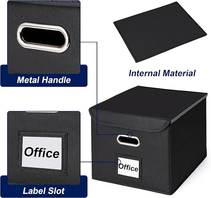 File Organizer Box with Lid, Large Hanging File Folder Organizer with Plastic - Image 4