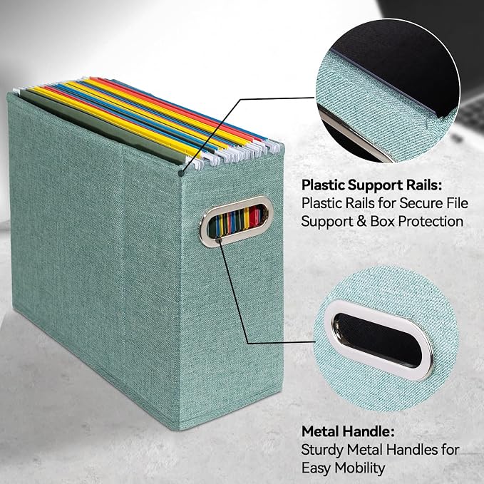 6 Packs Letter Size File Organizer, File Folders Organizer, Fabric Storage Box - Image 4