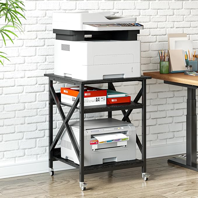 VENNQD 23.6 x 23.6 x 30.3 Inches Printer Stand, Large Printer Table - Image 2