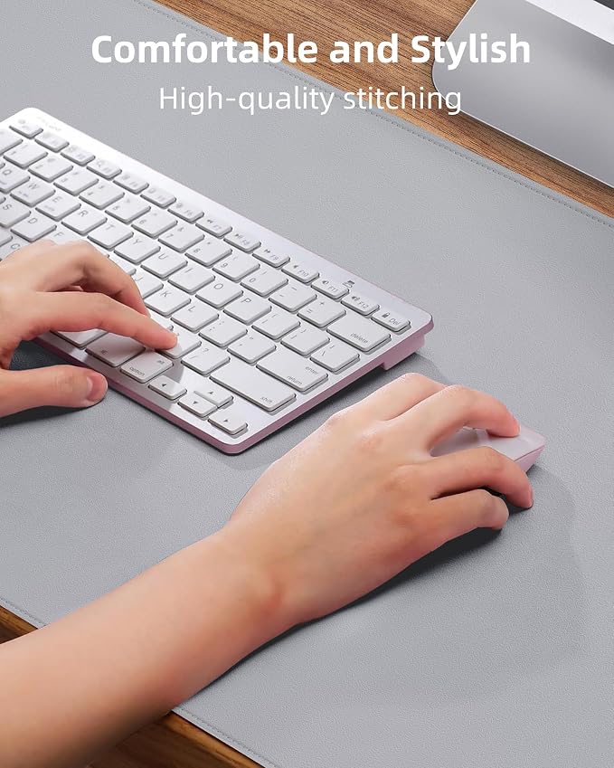 AFIING Leather Desk Pad Protector- 48" x 17" Office Desk Mat, Non-Slip PU - Image 4