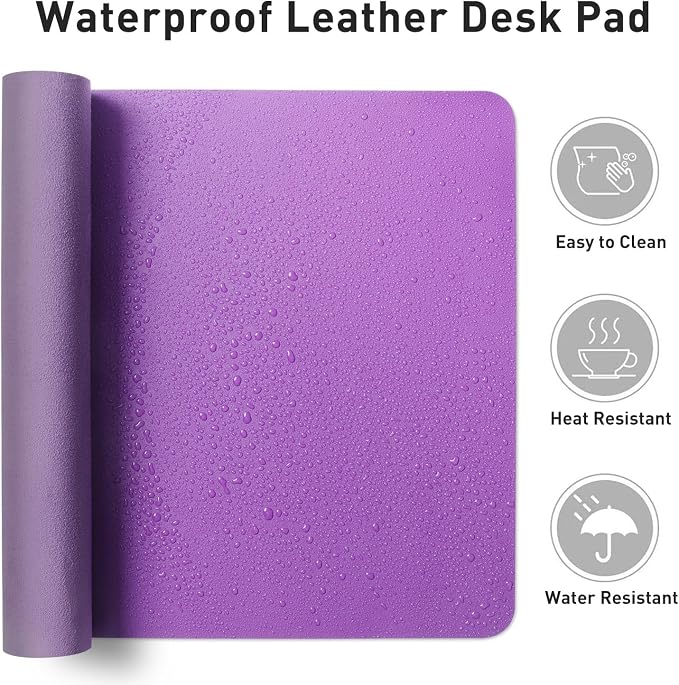 Aothia Faux Leather Desk Mat – Large Mouse Pad, Non-Slip PU Leather Blotter - Image 7