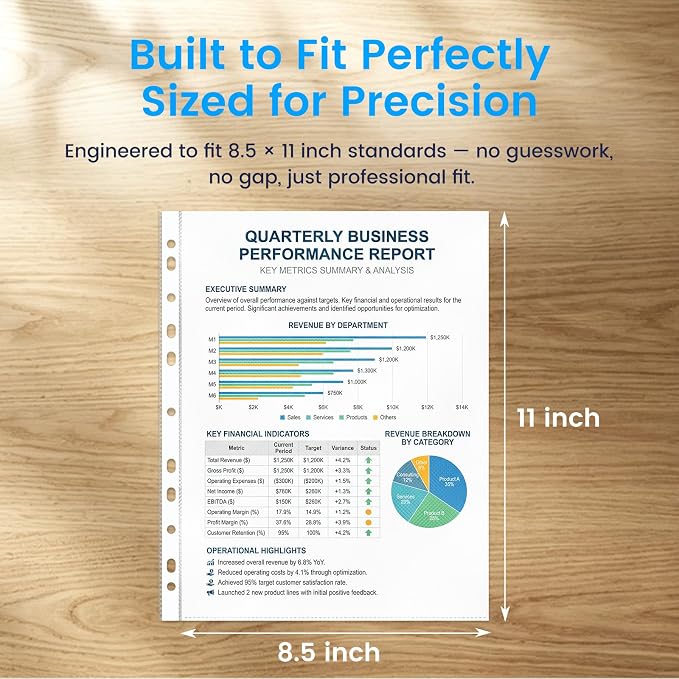 1040 Pack Clear Sheet Protectors 8.5 x 11 Inch Easy-Open, Transparent Plastic - Image 3