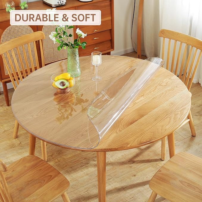 Warmstar Clear Table Protector 2mm Thick, Dia.18 Inch Round Clear Table Cover - Image 2