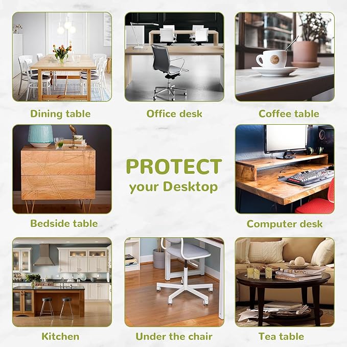 54 x 72 Inch Clear Table Cover Protector, 1.5mm Plastic Table Cover, Waterproof - Image 6