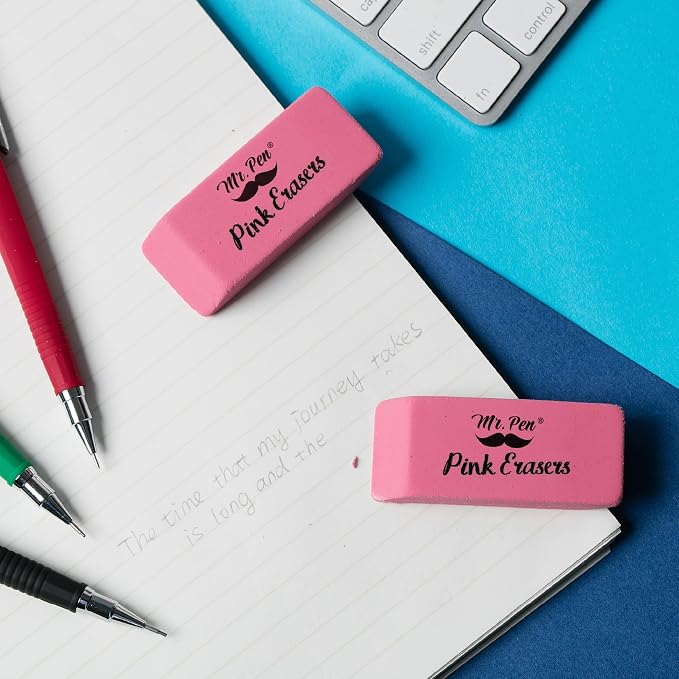 Mr. Pen- Pink Pencil Eraser Bulk, 60 Pack | Large Latex Free Block Erasers - Image 6