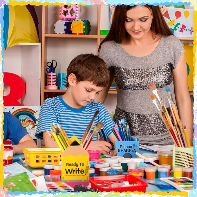 Sherr 2 Pcs Wood Pencil Holder Pencils and Sharpener Shaped Sharp and Dull Pen - Image 4